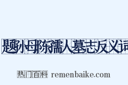 题孙母陈孺人墓志反义词是什么意思的图片